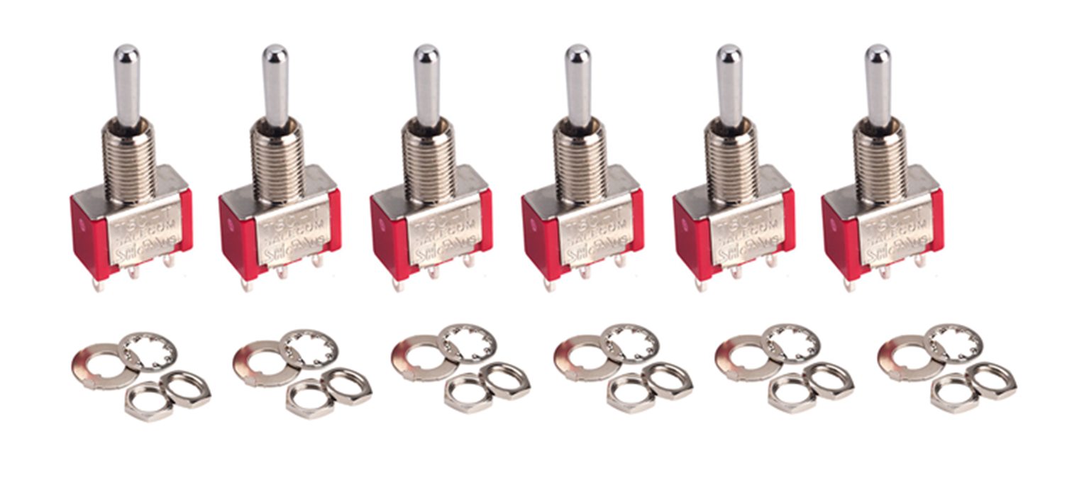 Alpha Toggle Switch (6-Pack of On-Off-On Sprung Toggle Switches)