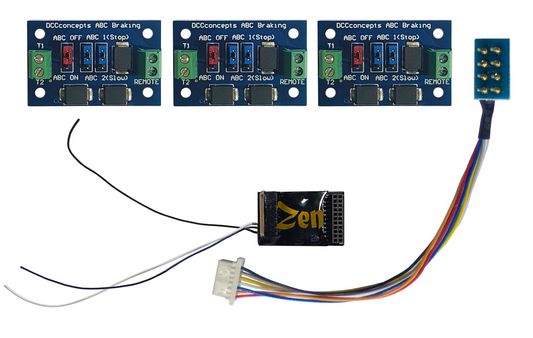 Zen Black Shuttle Pack – Includes Zen Black 21 & 8-pin 6 function decoder and 3 ABC modules.