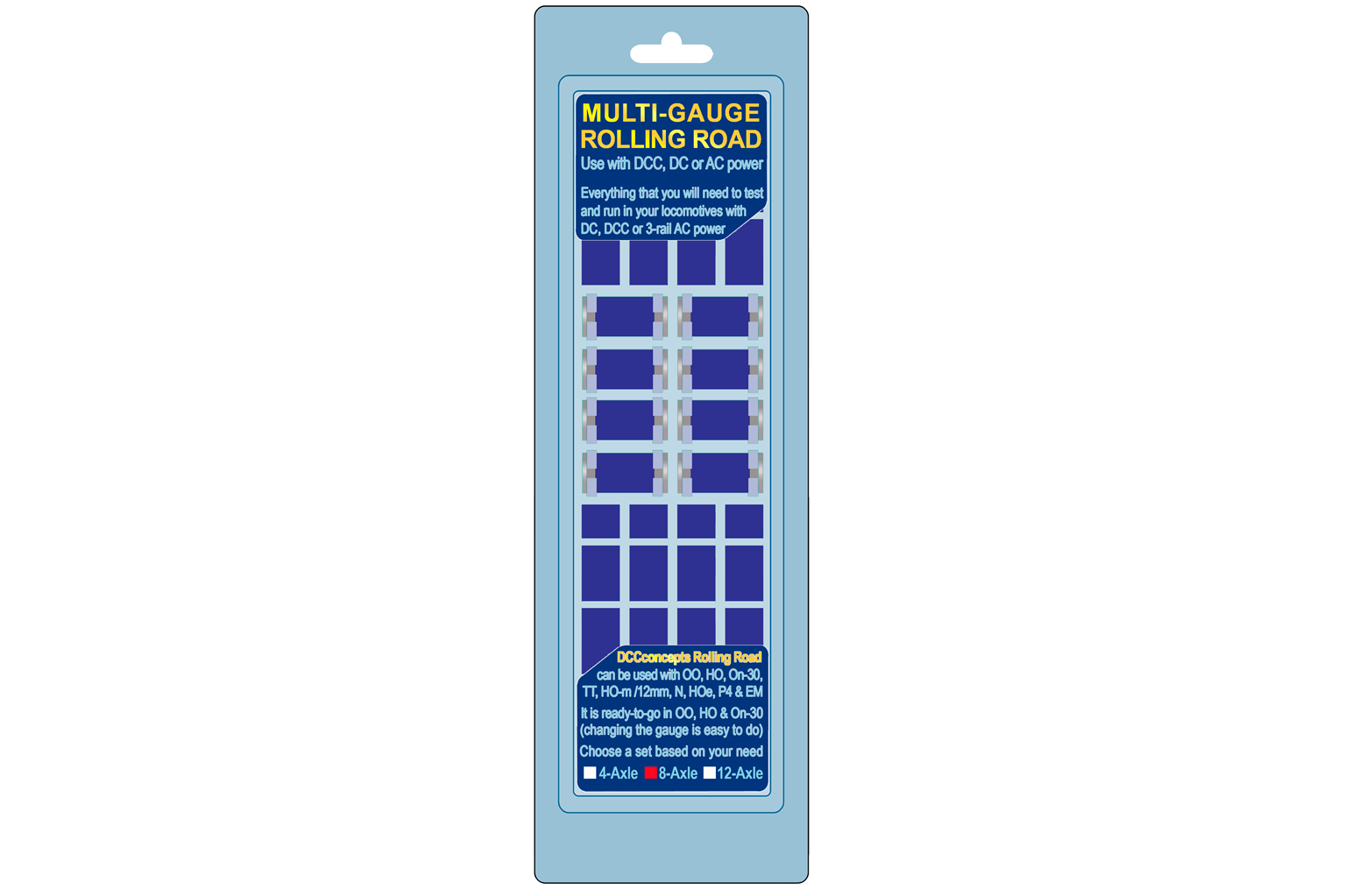 thumbnail image 2 of DCC Concepts DCM-RRA8 Rolling Road 8-Axle Tester – Multi-Gauge N/ OO, DC/DCC/AC 2 of 3