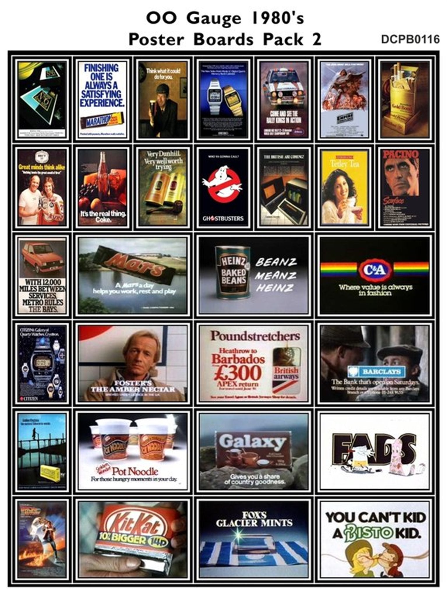 1980's Adverts Poster Boards Pack 2