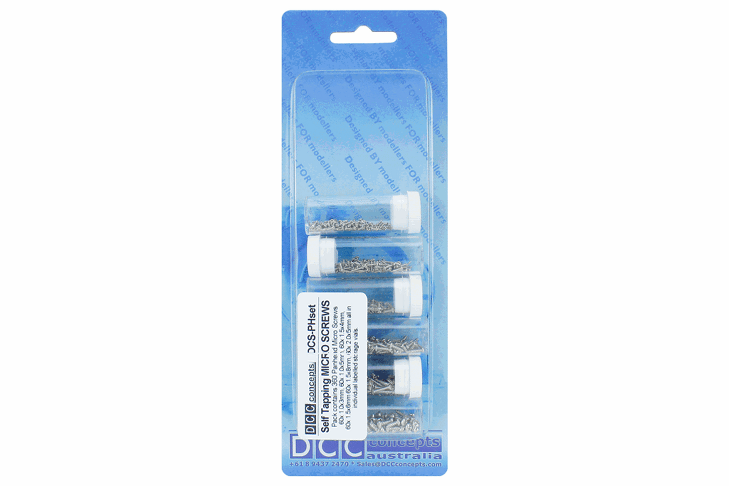 Pan Head Screw Set 8x Vials with 60 screws in each