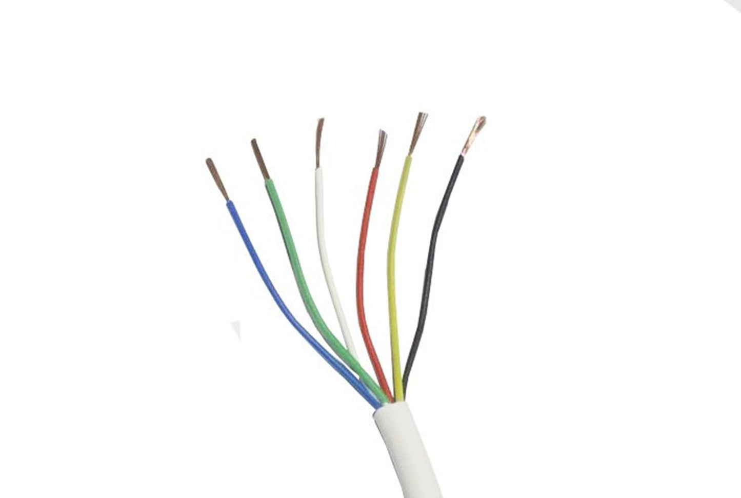 Accessory Bus Wire 50m 7x 0.2mm 6 Core in White Sheath