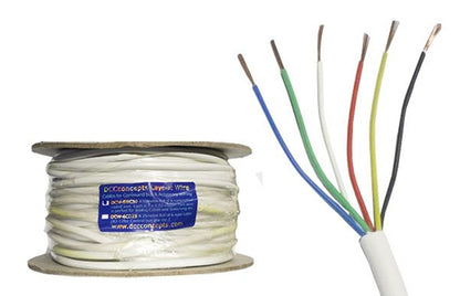 Accessory Bus Wire 50m 7x 0.2mm 6 Core in White Sheath