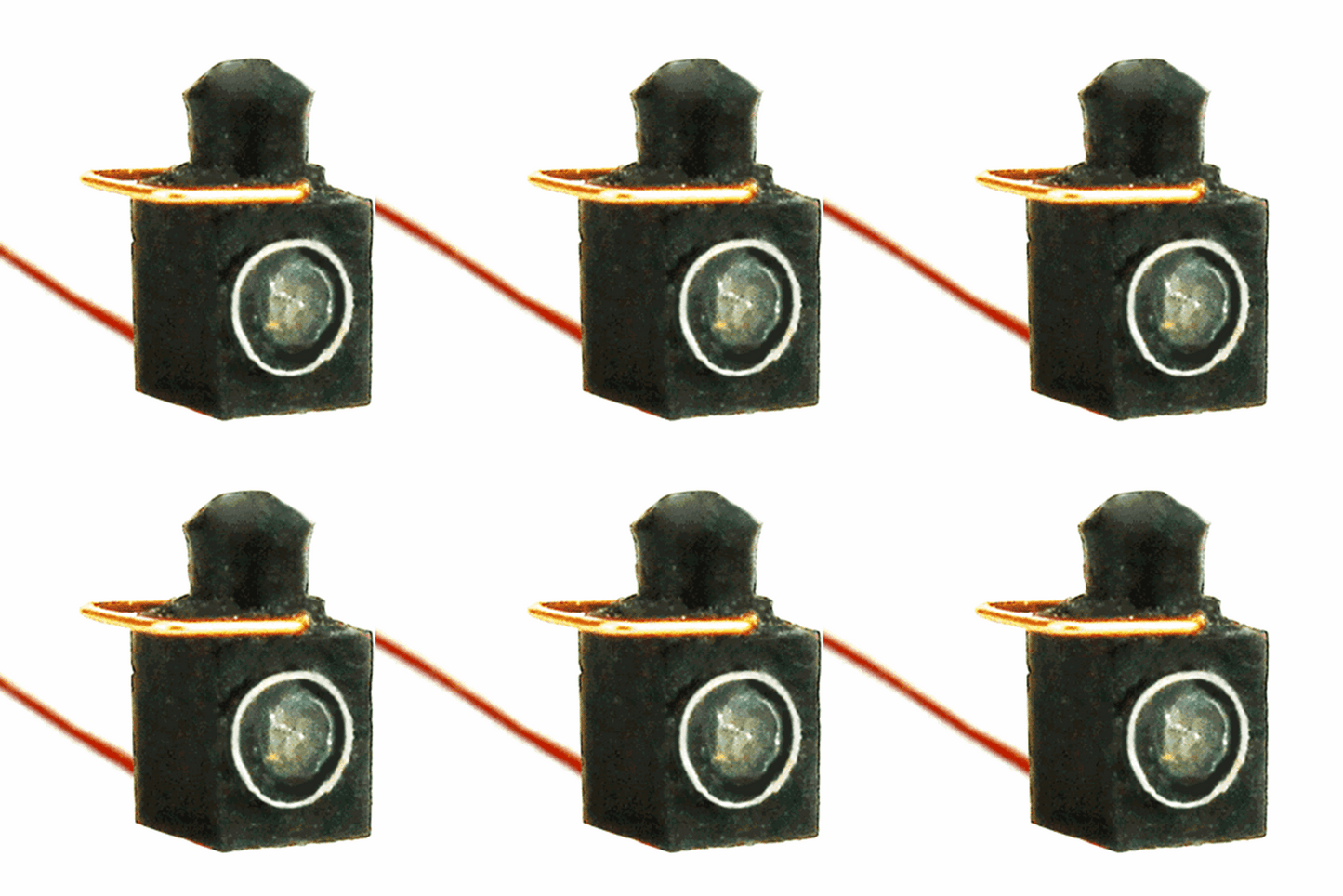 Working Loco Lamps LMS/BR (O or S Scale) Red (6 Pack)