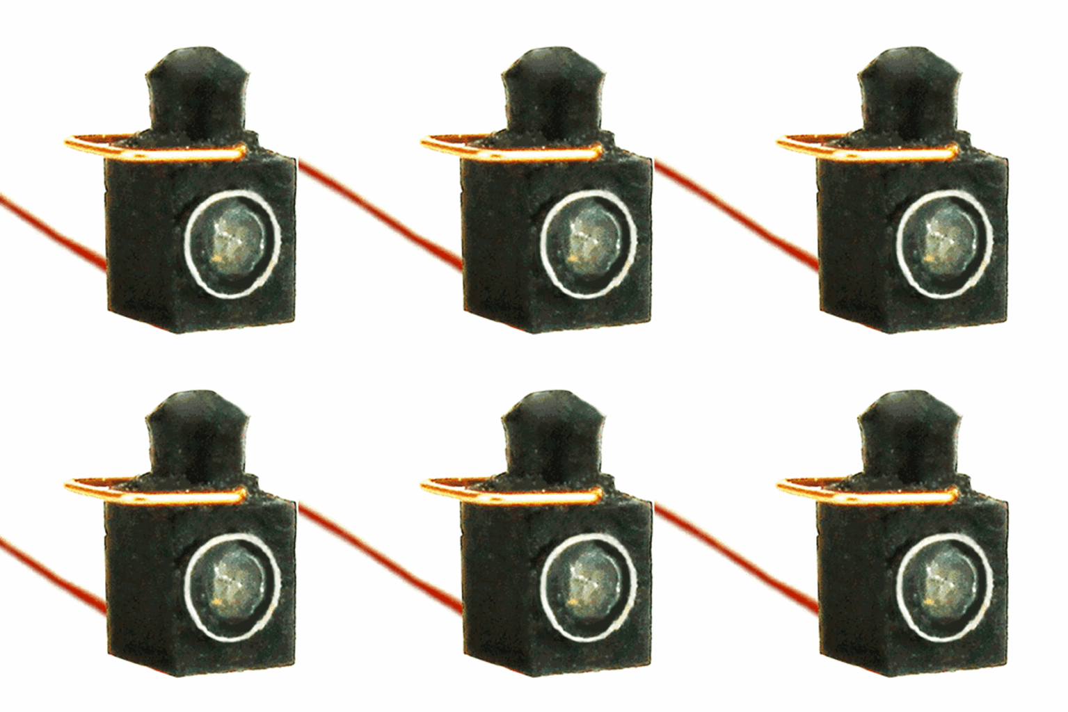 Working Loco Lamps LMS/BR (O or S Scale) Red (6 Pack)
