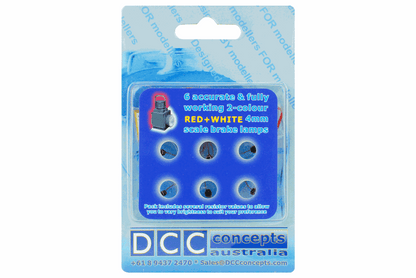 DML-LLBRW Working Guard Van Lamp LMS/BR (4mm Scale) Red and White (6 Pack)