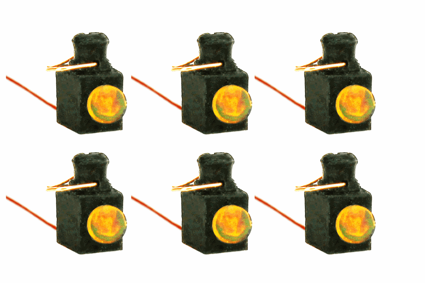 Working Guard Van Lamp LMS/BR (4mm Scale) Red and White (6 Pack)