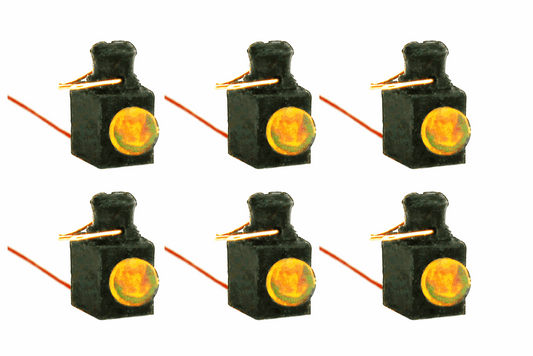 Working Guard Van Lamp LMS/BR (4mm Scale) Red and White (6 Pack)