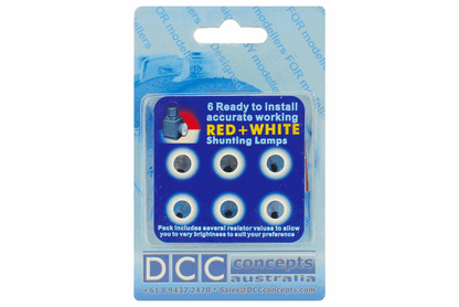 DML-LLBSL Working Shunt Lamps LMS/BR (4mm Scale) Red and White (6 Pack)