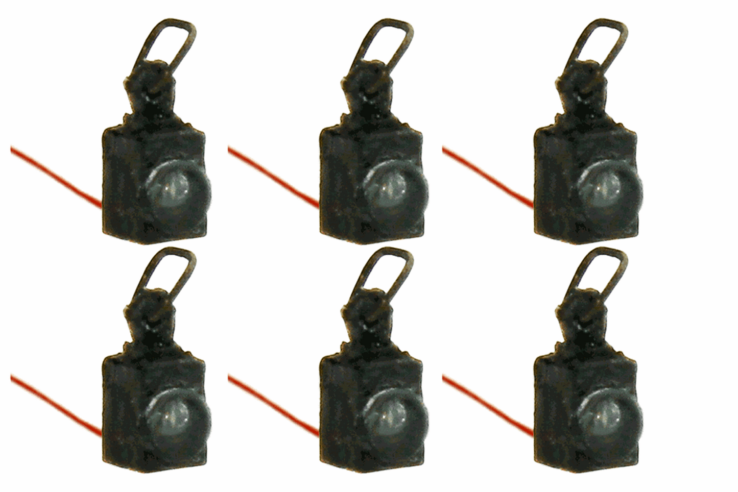 Working Shunt Lamps LMS/BR (4mm Scale) Red and White (6 Pack)