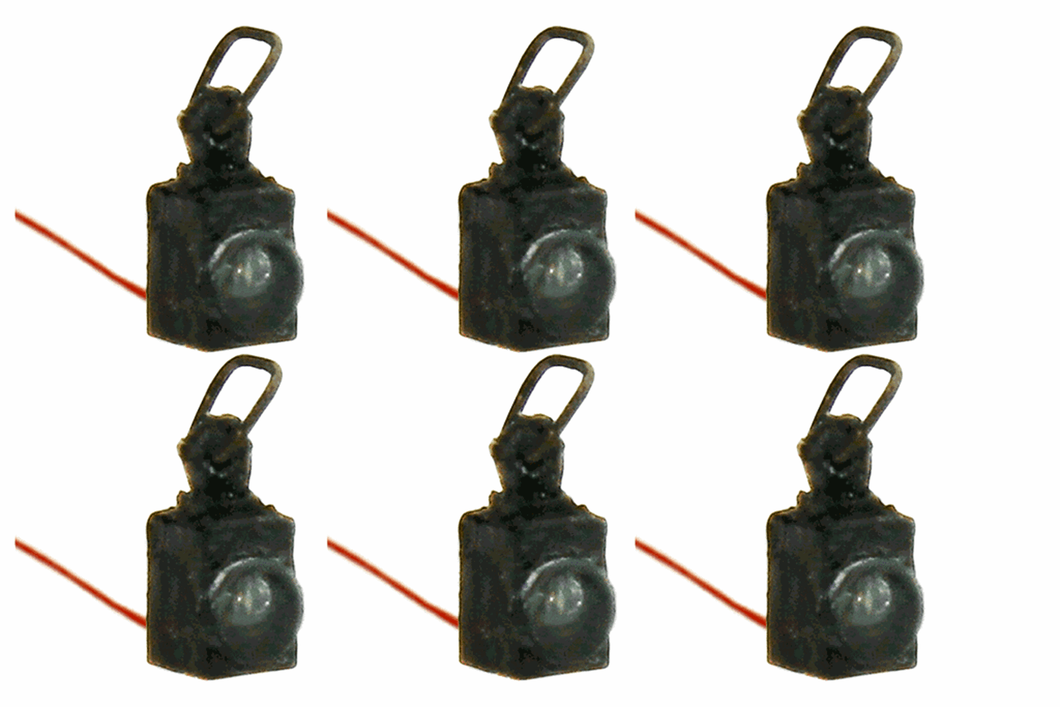 Working Shunt Lamps LMS/BR (4mm Scale) Red and White (6 Pack)