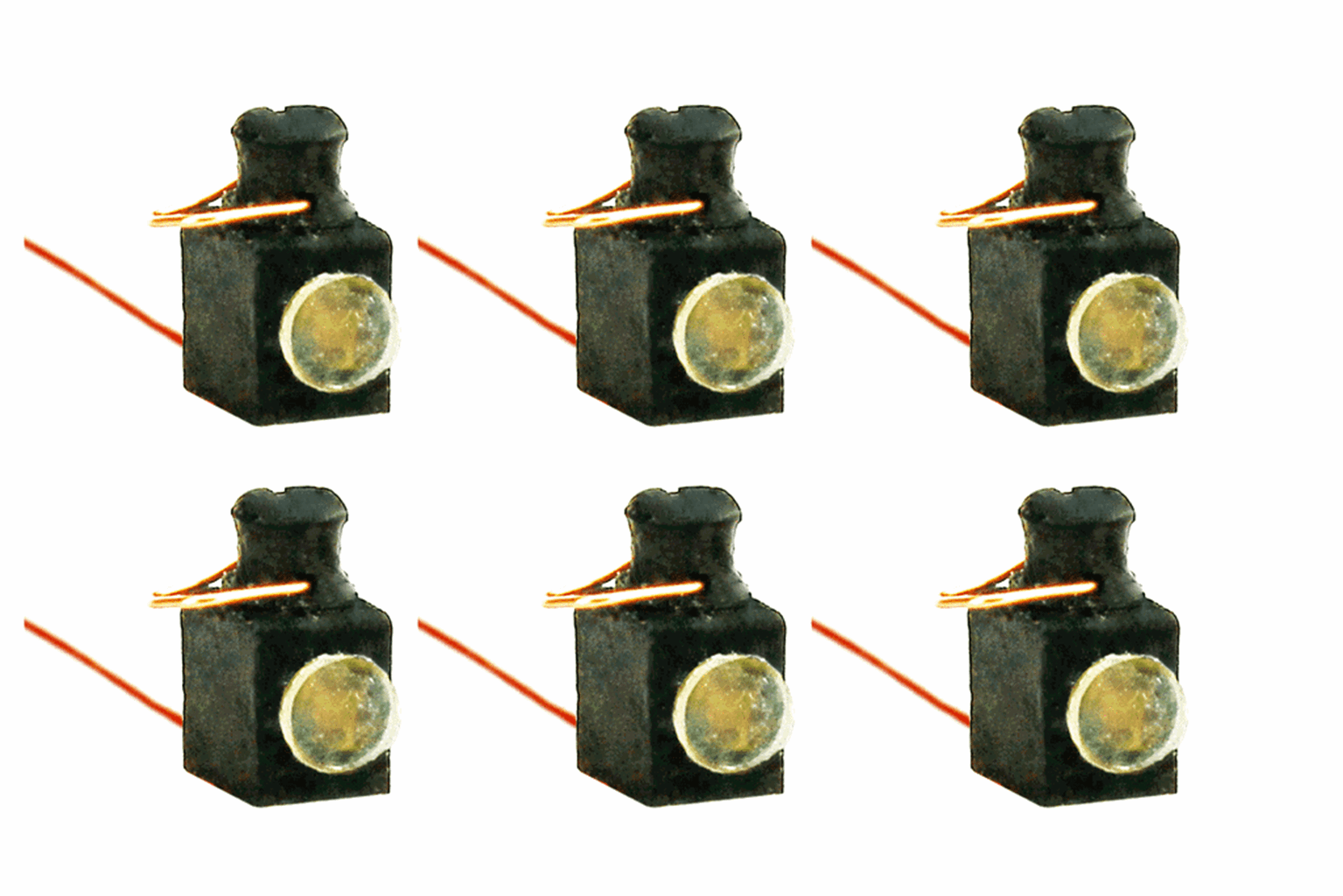 Working Loco Lamps LMS/BR (4mm Scale) White (6 Pack)