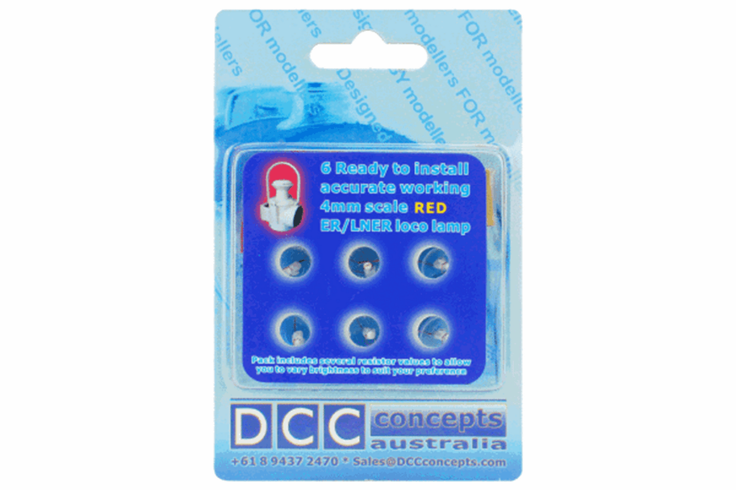 DCC-DML-LNERR Working Loco Lamps LNER/SR (4mm Scale) Red (6 Pack)