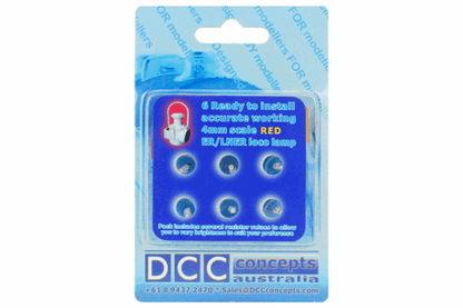 DCC-DML-LNERR Working Loco Lamps LNER/SR (4mm Scale) Red (6 Pack)