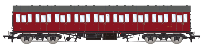 BR Mk1 57' Non-Gangway Coach - T - BR Carmine Red: E46229