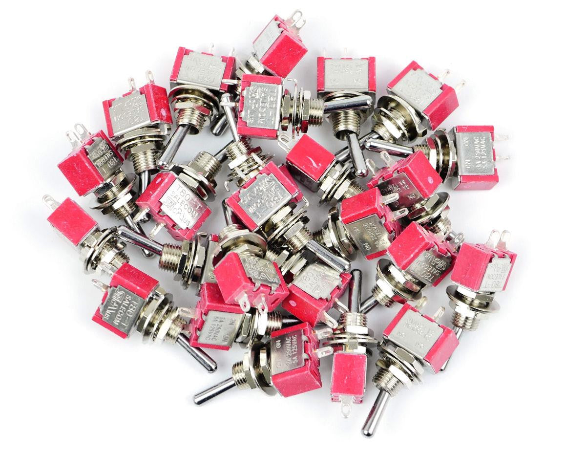 Bulk Pack of 25 Mini-Toggle Switches SPST