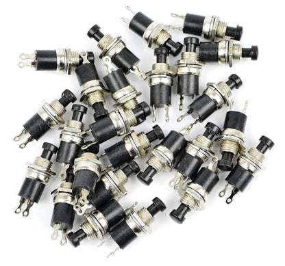 Bulk Pack of 25 Push to Make Switches in Black