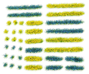 Flowerbed Set - Blue and Yellow 6mm (36)