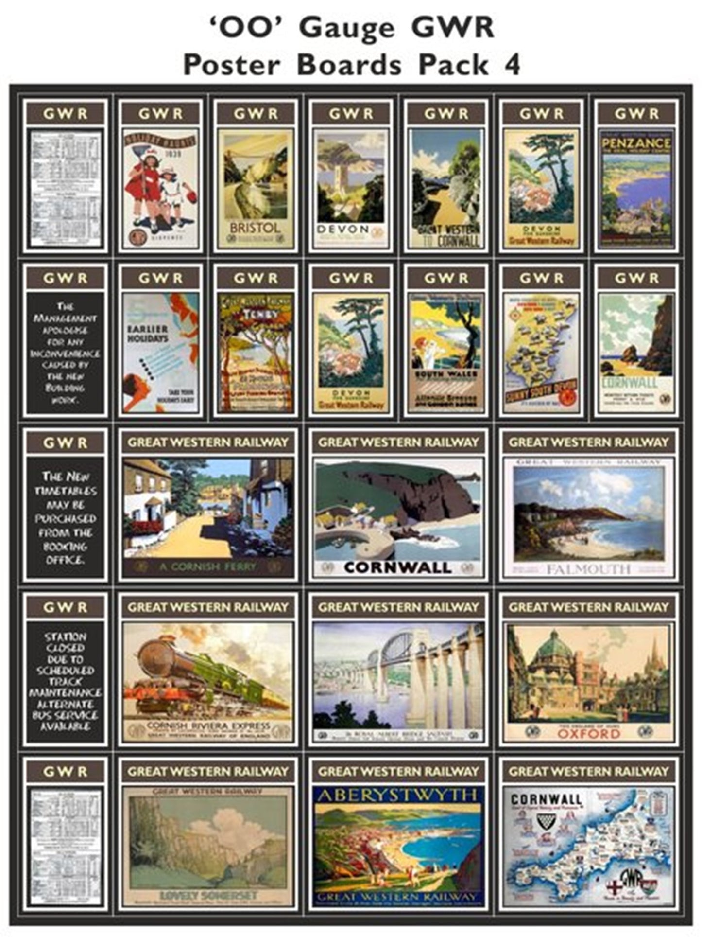 GWR Poster Boards Pack 4