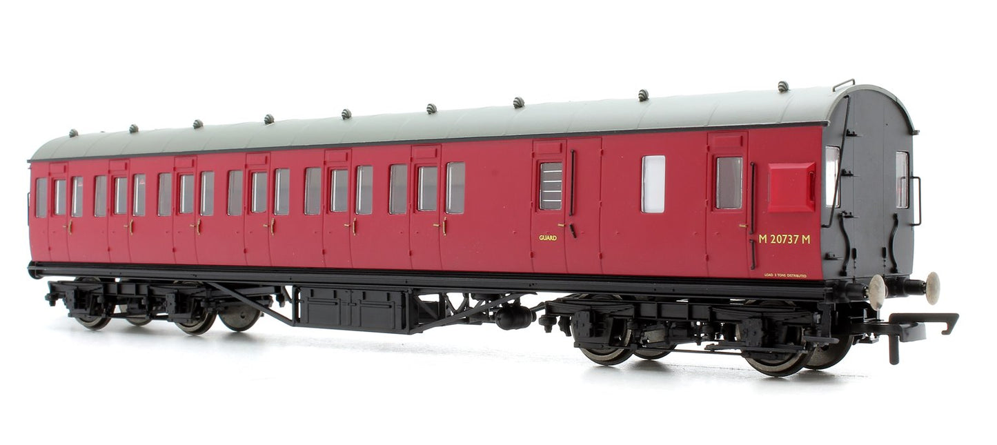 BR Ex-LMS Suburban Non-Corridor Third Class Brake Coach 'M20737M', Crimson