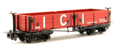 Pre-Owned 393-056 Open Bogie Wagon 'ICI' Red No.6