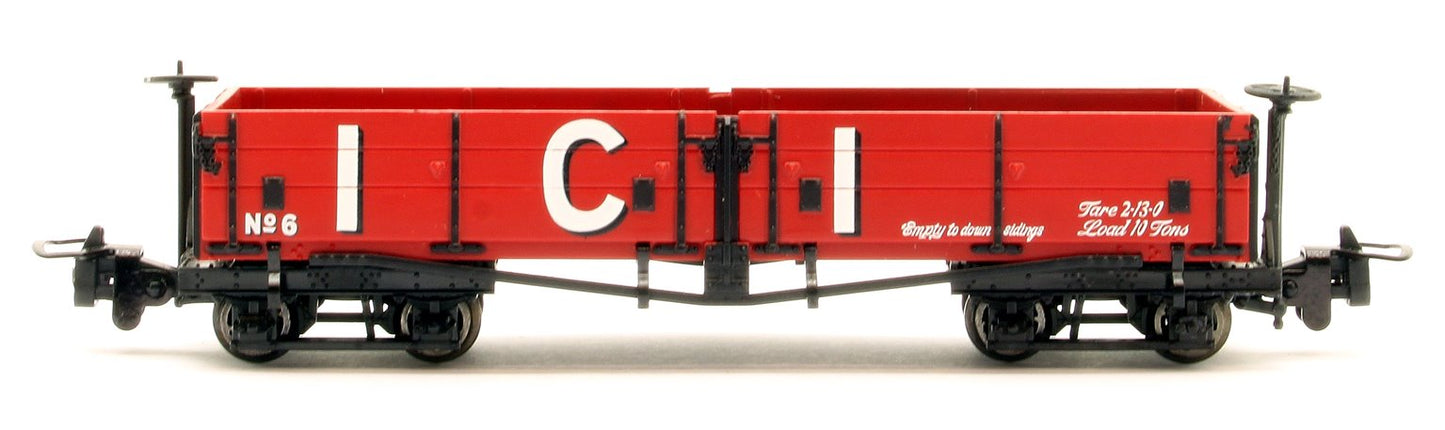 Pre-Owned 393-056 Open Bogie Wagon 'ICI' Red No.6