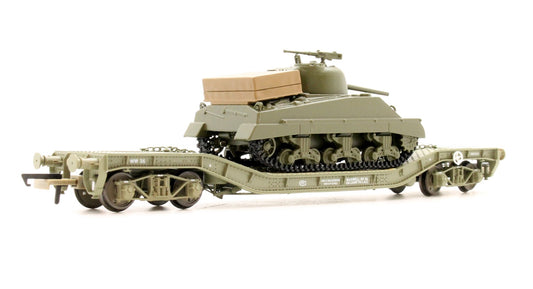 Warwell A Flat Wagon No.36 With Sherman Tank