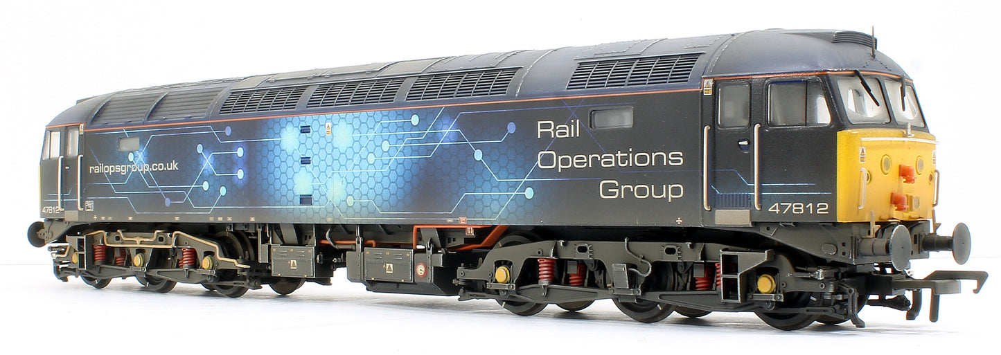 Custom Weathered Class 47/4 47812 Rail Operations Group (ROG) Diesel Locomotive