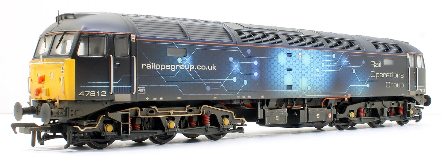 Custom Weathered Class 47/4 47812 Rail Operations Group (ROG) Diesel Locomotive