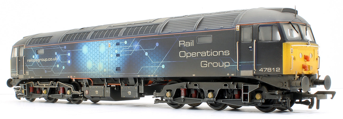 Custom Weathered Class 47/4 47812 Rail Operations Group (ROG) Diesel Locomotive