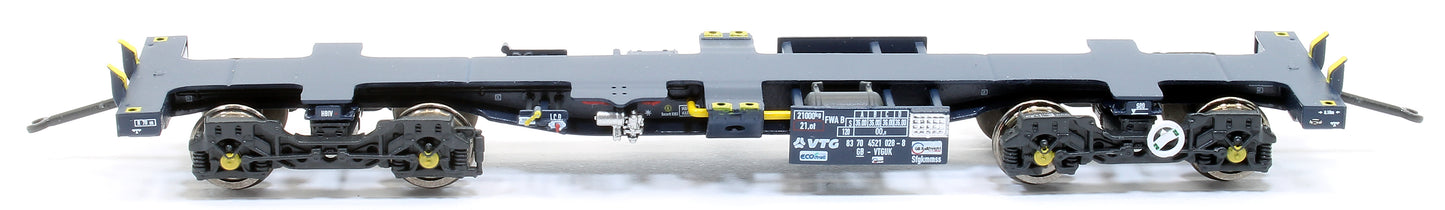 Ecofret FWA Container Flat Triple Wagon Pack - GBRf Blue (No Ecofret branding)