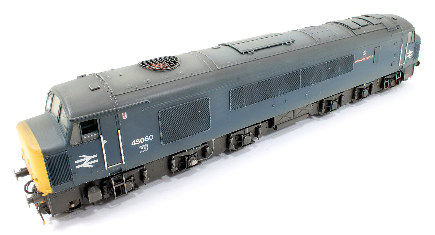 Custom Weathered Class 45/0 45060 'Sherwood Forester' BR Blue with Full Yellow Ends (Sealed Beam) Diesel Locomotive