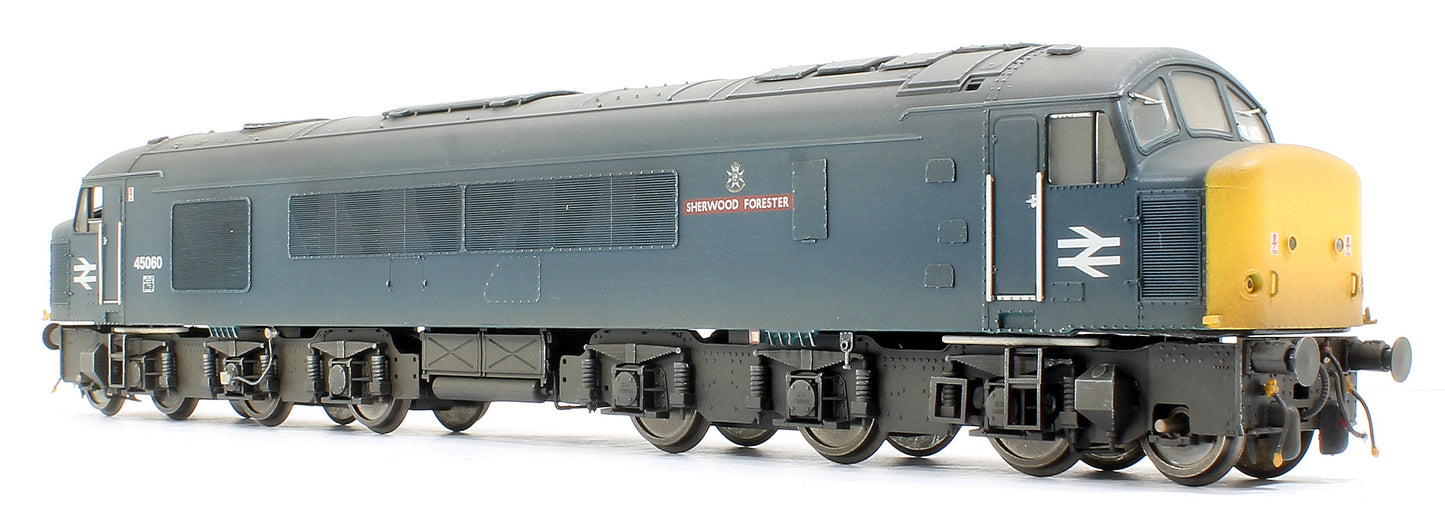 Custom Weathered Class 45/0 45060 'Sherwood Forester' BR Blue with Full Yellow Ends (Sealed Beam) Diesel Locomotive