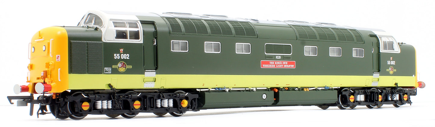 Kings Own Yorkshire Light Infantry' Class 55 002 Deltic in Two Tone Green with full yellow ends (1980) Diesel Locomotive - DCC SOUND