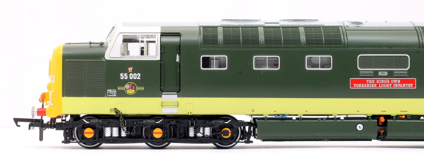 Kings Own Yorkshire Light Infantry' Class 55 002 Deltic in Two Tone Green with full yellow ends (1980) Diesel Locomotive - DCC SOUND