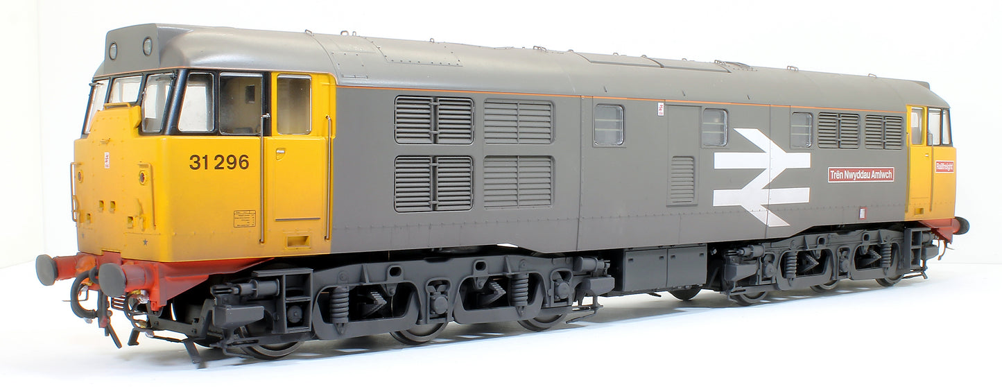 Pre-Owned Class 31/1 31296 "Amlwch Freighter/Tren Nwyddau Amlwch" Railfreight grey/yellow Diesel Locomotive - Weathered