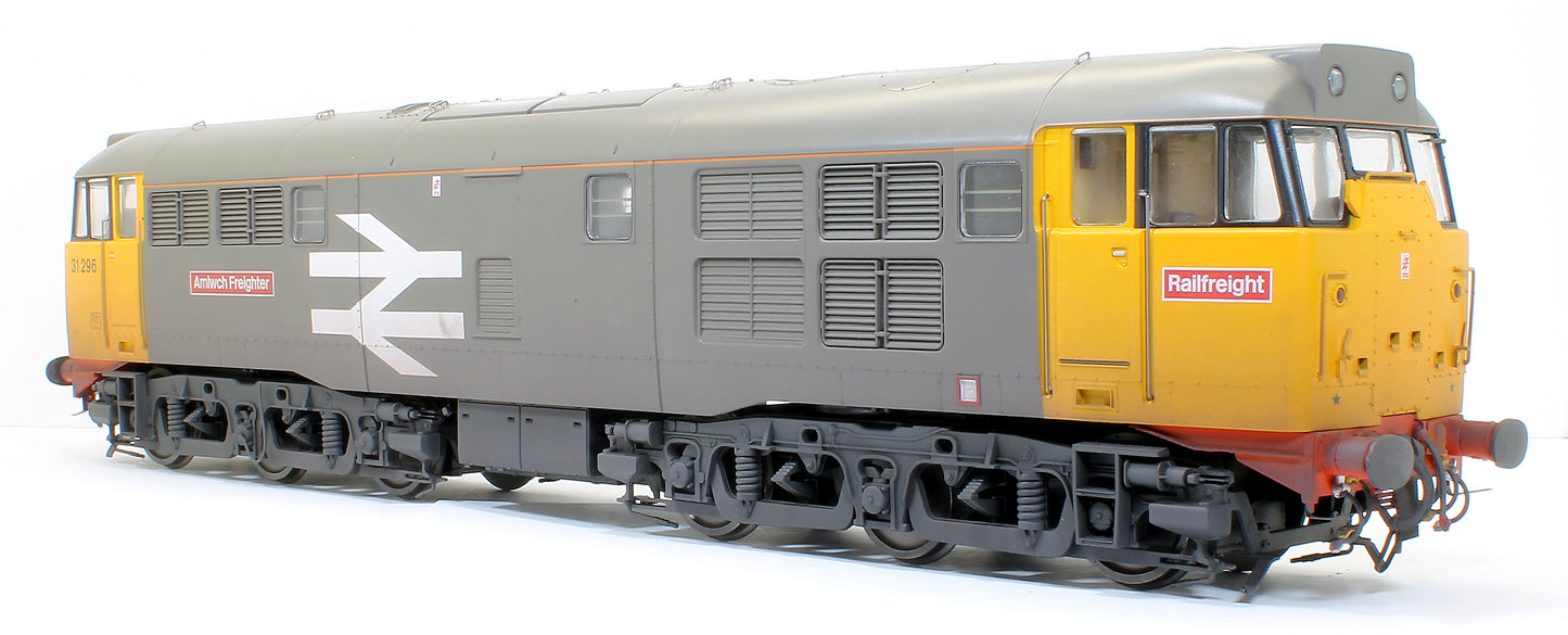 Pre-Owned Class 31/1 31296 "Amlwch Freighter/Tren Nwyddau Amlwch" Railfreight grey/yellow Diesel Locomotive - Weathered