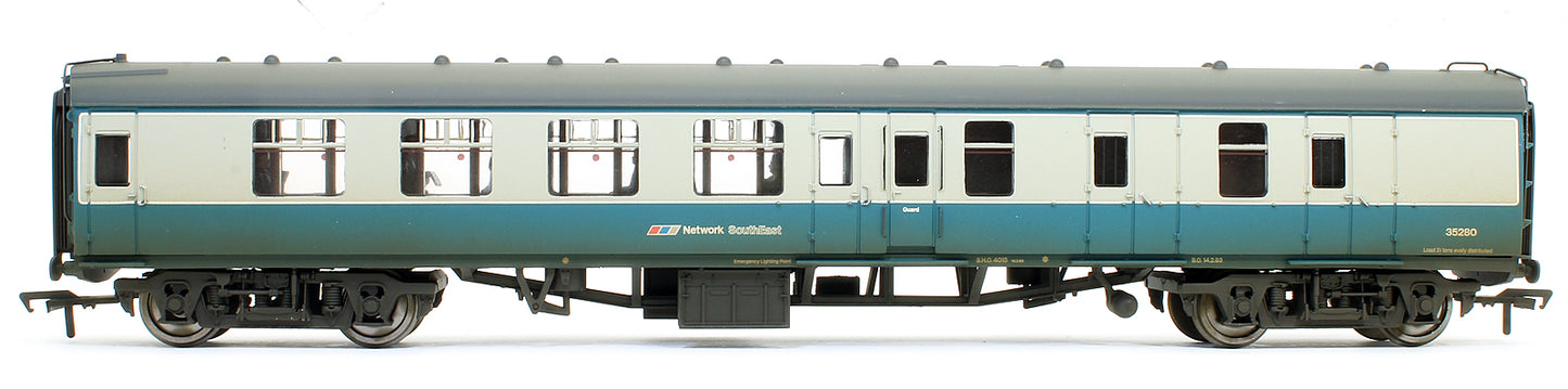 Pre-Owned 39-003 MK1 Coach Pack BR Blue & Grey NSE Branding (Weathered & Fitted With Passengers)