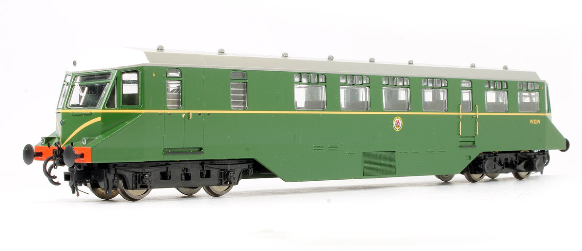 Pre-Owned GWR AEC Diesel Railcar GWR BR green with speed whiskers (white cab roof)