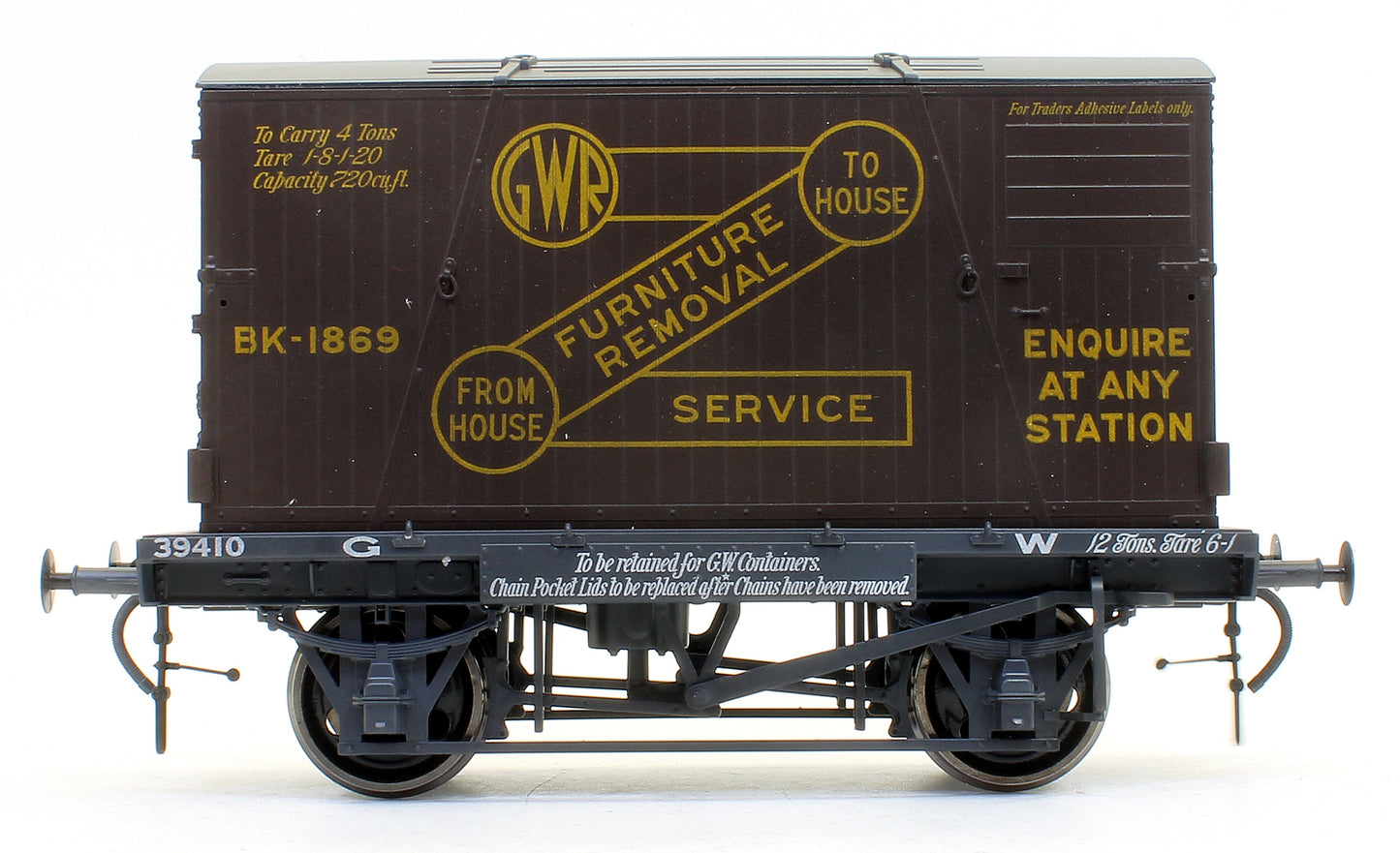 Conflat GWR 39410 & Container GWR Removals BK-1869 - Weathered