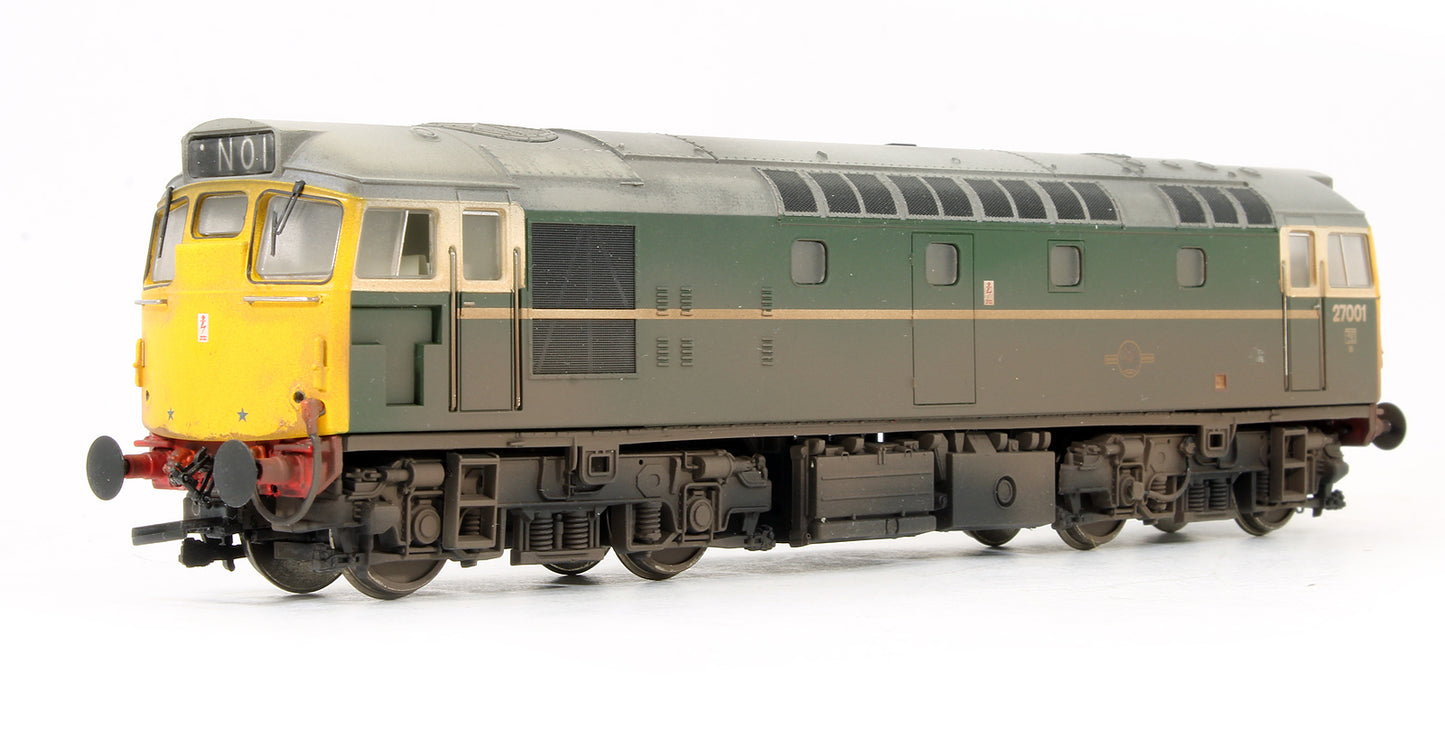 Pre-Owned Class 27 001 BR Green (Full Yellow Ends) Heavily Weathered V3 Diesel Locomotive