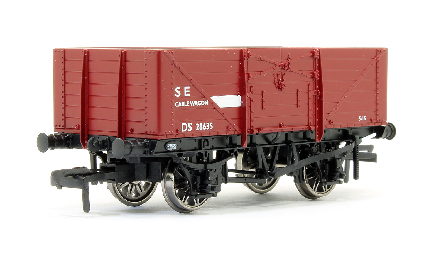 SECR 1355 7 plank Open Wagon - BR S&T Dept red #DS28635