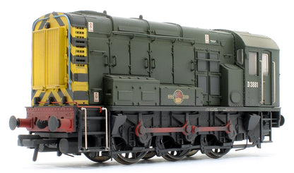Pre-Owned 32-116B Class 08 D3881 BR Green (Wasp Stripes) Diesel Locomotive - Weathered