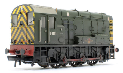 Pre-Owned 32-116B Class 08 D3881 BR Green (Wasp Stripes) Diesel Locomotive - Weathered