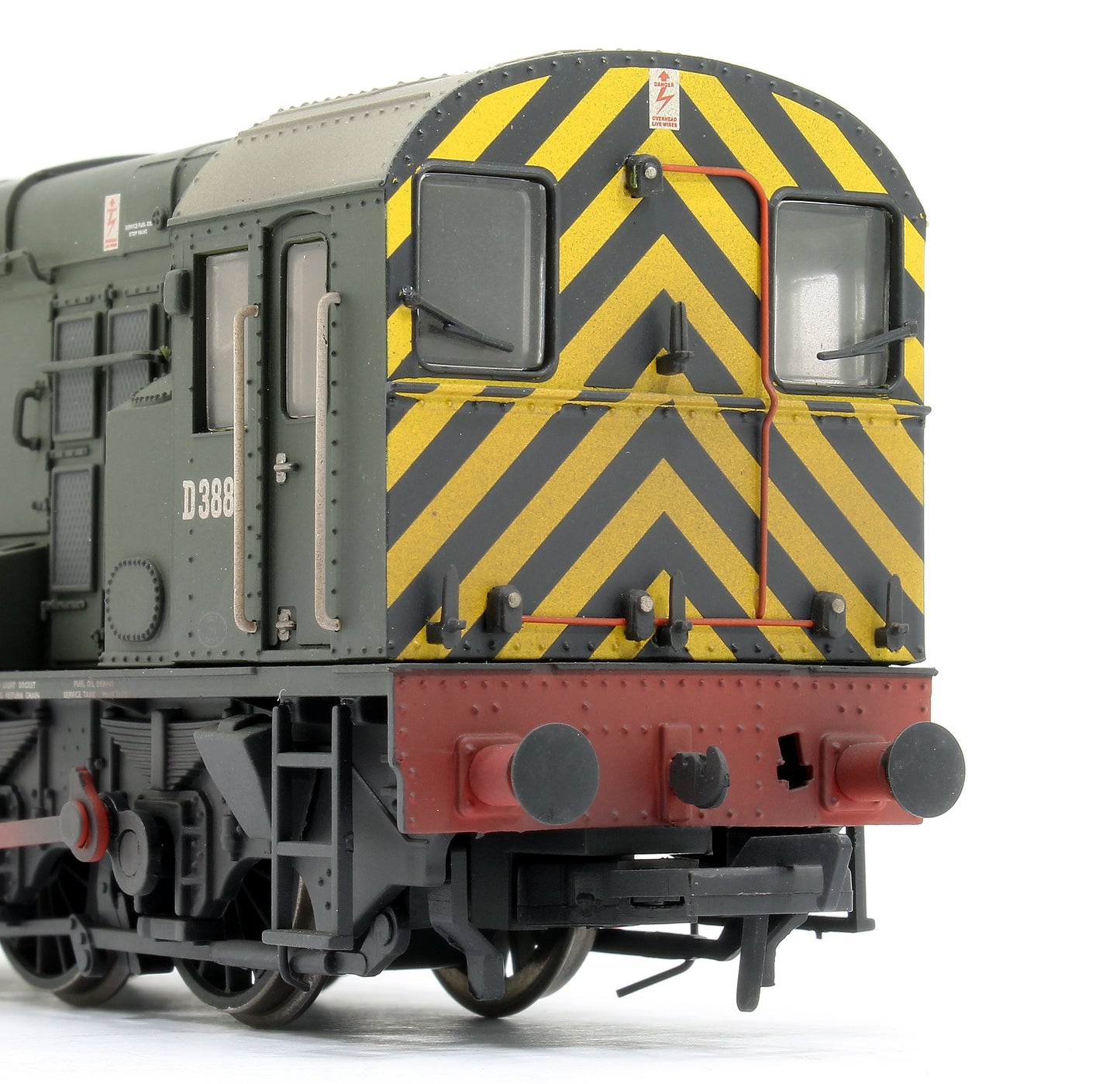 Pre-Owned 32-116B Class 08 D3881 BR Green (Wasp Stripes) Diesel Locomotive - Weathered