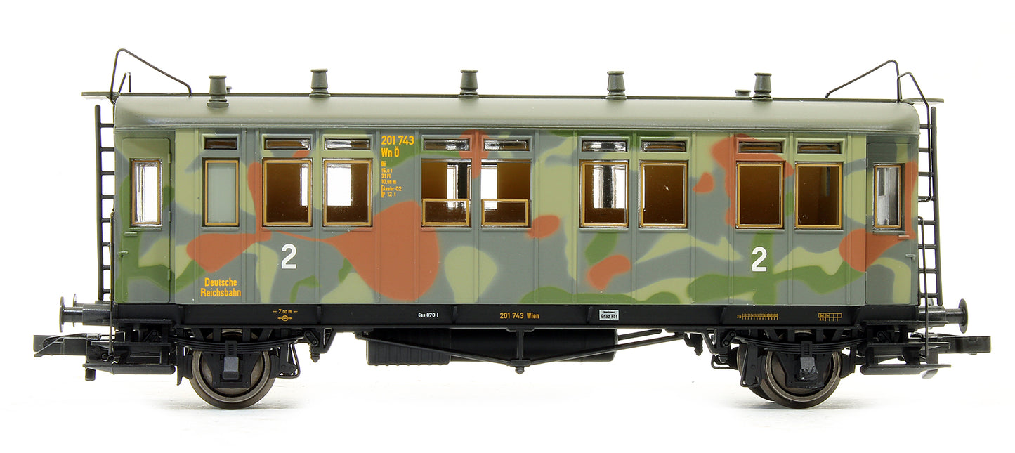 2 Car Set Short Coaches (2nd and 3rd Class) Ep.II Camouflaged