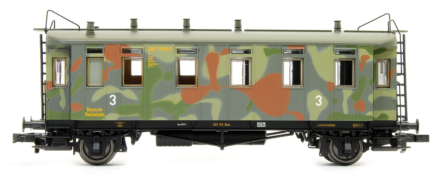 2 Car Set Short Coaches (2nd and 3rd Class) Ep.II Camouflaged