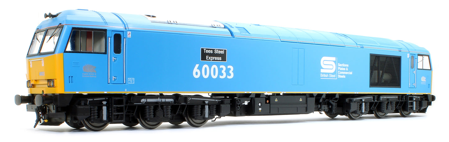 Class 60 Diesel 60 033 Tees Steel Express British Steel Blue Diesel Locomotive