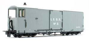 L&B 8 ton Bogie Goods Brake Van, L&B Livery, grey, no.5, Open Veranda.
