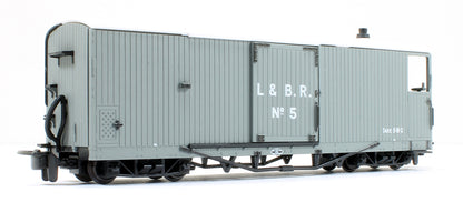 L&B 8 ton Bogie Goods Brake Van, L&B Livery, grey, no.5, Open Veranda.